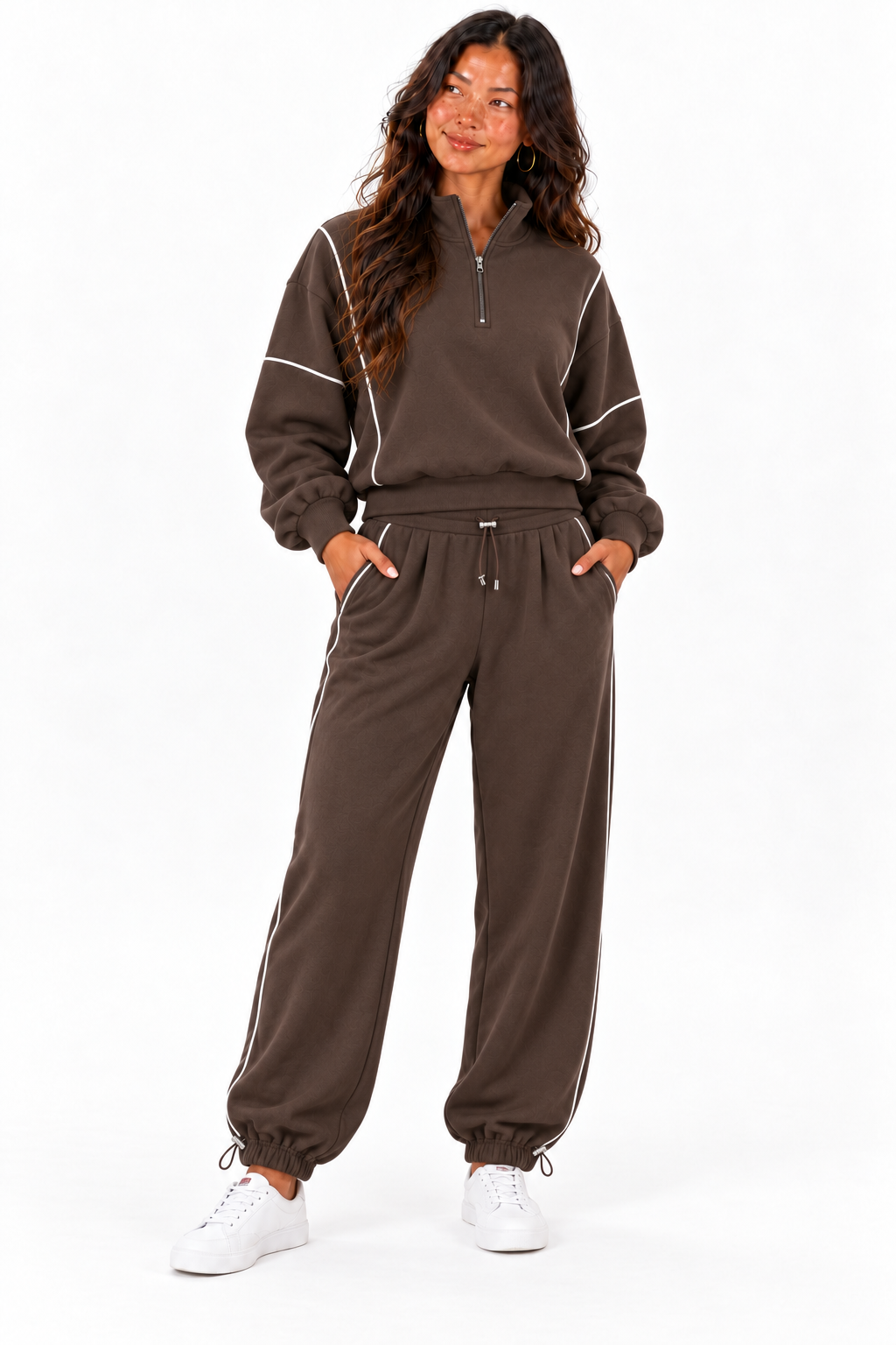 Women’s Oversized Quarter-Zip Two-Piece Set.