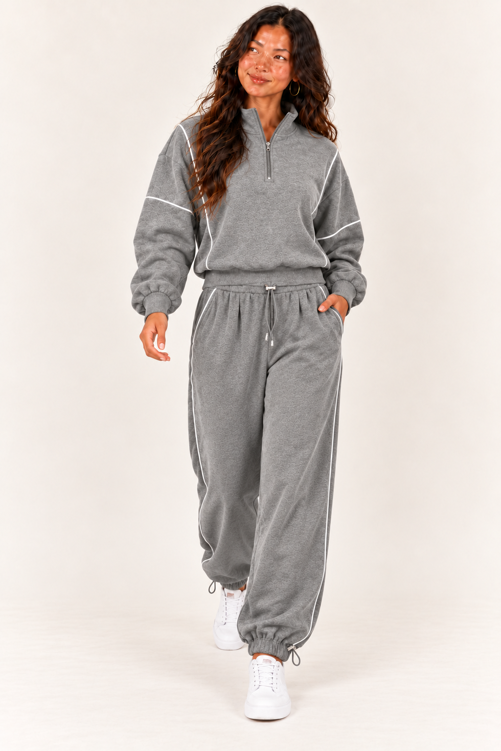 Women’s Oversized Quarter-Zip Two-Piece Set.