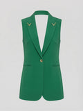 Women’s Tailored Sleeveless Vest Jacket