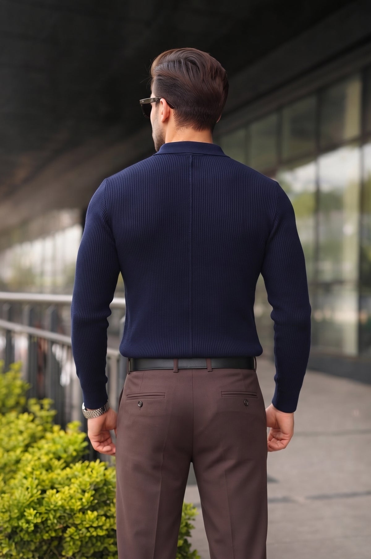 Men’s Long-Sleeve Quarter-Zip Knit Sweater