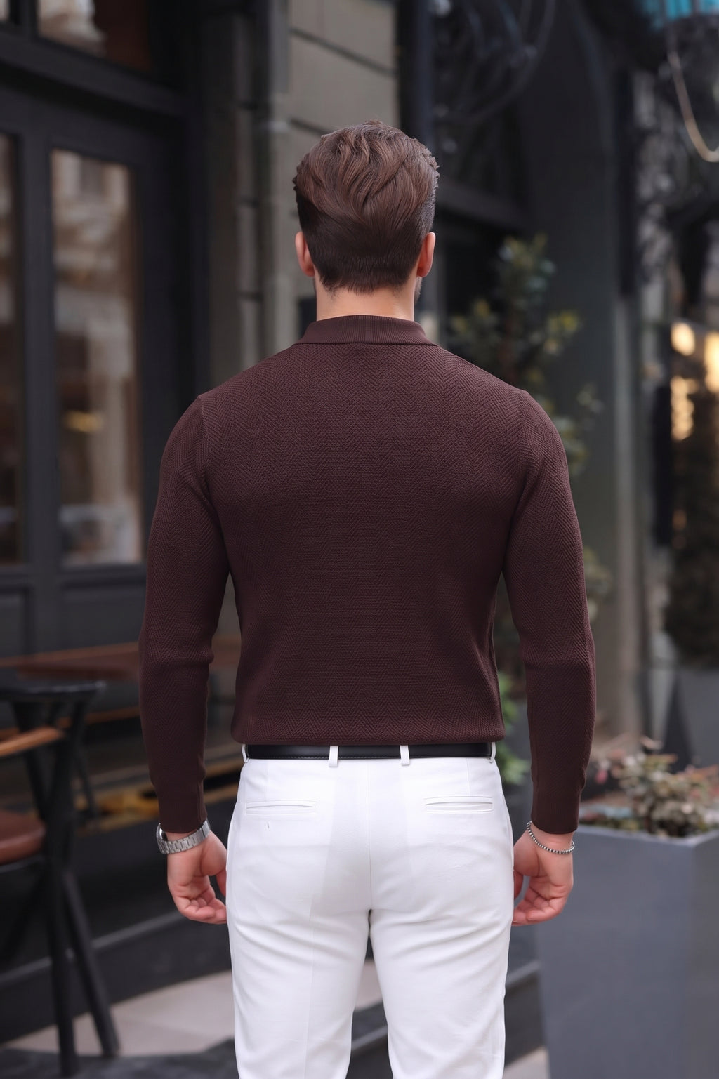 Men’s Long-Sleeve Quarter-Zip Knit Sweater
