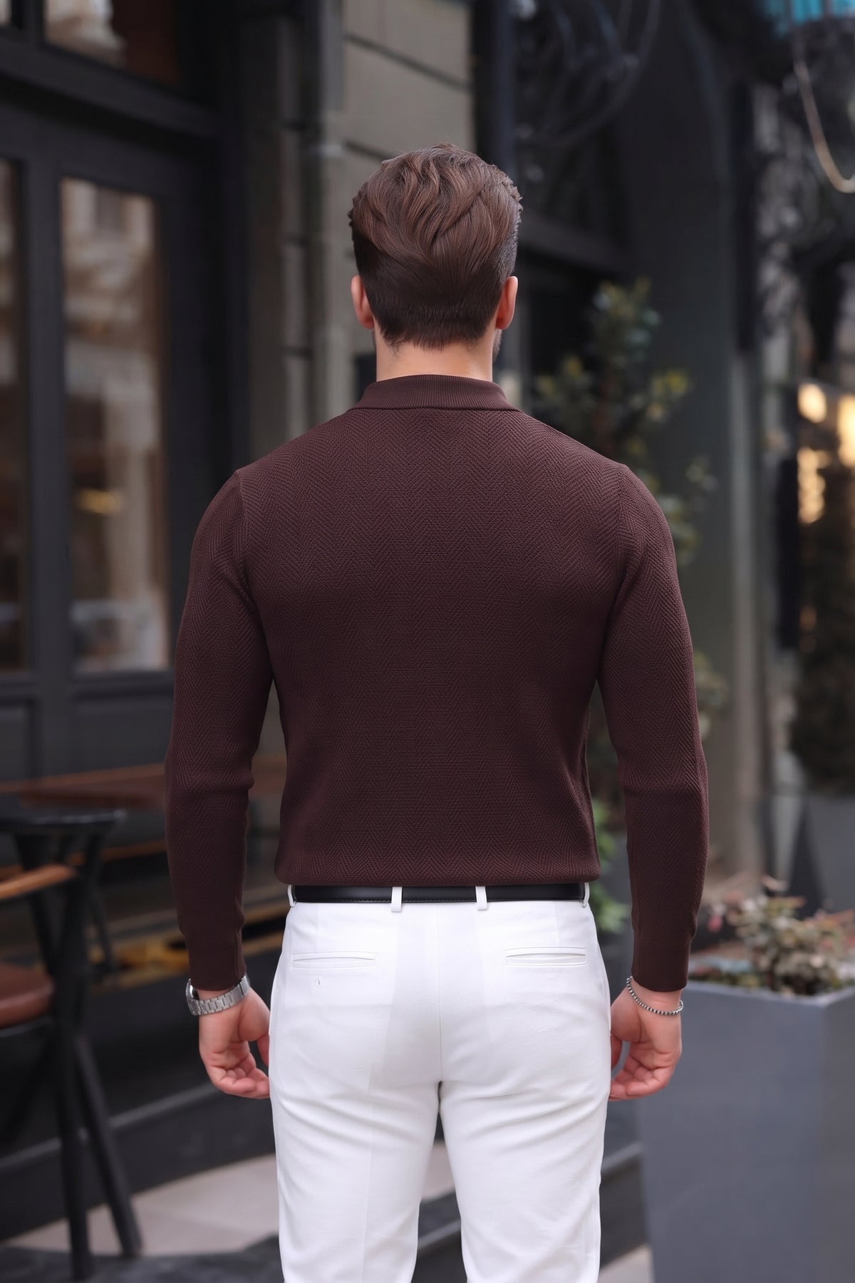 Men’s Long-Sleeve Quarter-Zip Knit Sweater