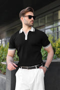 Men’s Ribbed Quarter-Zip Polo Sweater